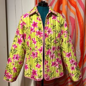 Silk floral vintage quilted jacket